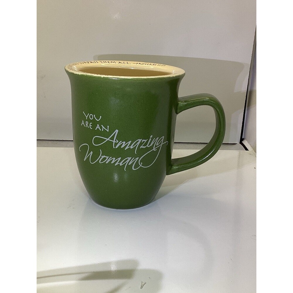 Abbey Press You Are An Amazing Woman Coffee Mug Cup Green Proverbs 31: 29